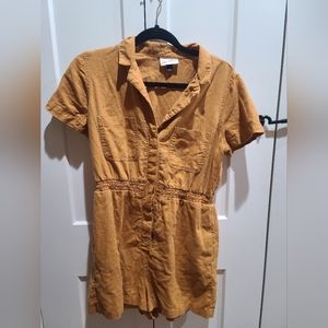 Mustard color romper, universal thread, size M